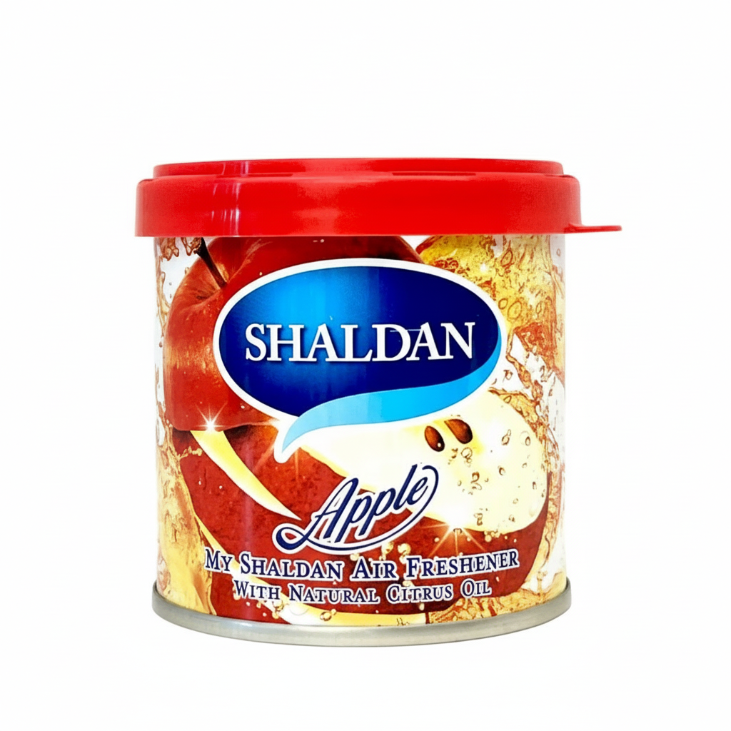 Shaldan Apple air freshener can with red lid on a white background